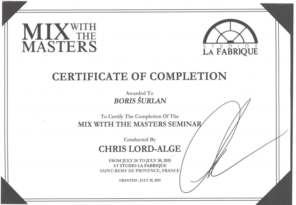 Boris Surlan sertifikat